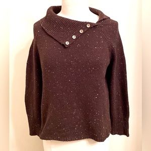 J. Jill Petite Brown Speckled MP Cottagecore Rustic Earthy Casual Knit Sweater